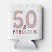 50と素晴らしいピンクの紙吹雪誕生祝い 缶クーラー (裏面)