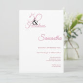 50と素晴らしいピンクの誕生日パーティー 招待状 (スタンド正面)