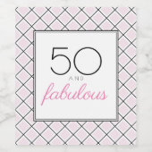 50と素晴らしいピンクの誕生日 ワインラベル (シングルラベル)