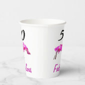 50と素晴らしいピンクの黒いフローラ写真 紙コップ (右)