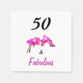 50と素晴らしいピンクの黒いラエレガントキッドの写真 スタンダードカクテルナプキン (正面)