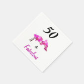 50と素晴らしいピンクの黒いラエレガントキッドの写真 スタンダードカクテルナプキン (角)