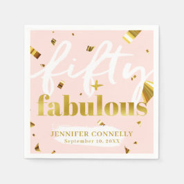 50と素晴らしいピンクグラム50誕生日ナプキンス スタンダードカクテルナプキン