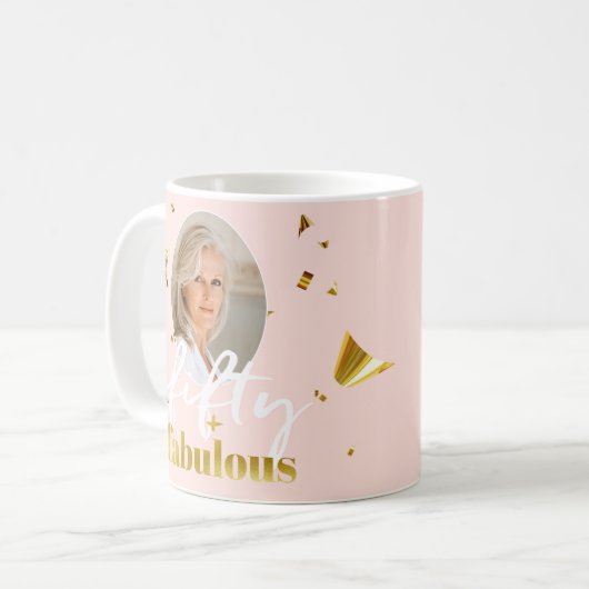 50と素晴らしいピンクグラム50誕生日 コーヒーマグカップ (正面左)