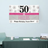 50と素晴らしいピンクグレーの誕生日パーティー 横断幕 (トレードショー)