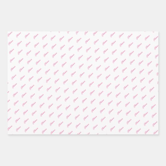 50と素晴らしいピンクパーソナライズされたの誕生日パーティーW ラッピングペーパーシート (正面3)