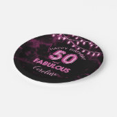 50と素晴らしいピンクフォイルバルーン&ストリングライト ペーパープレート (アングル)