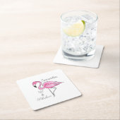 50と素晴らしいピンクフラミンゴのカスタムコースター スクエアペーパーコースター (インサイチュ)