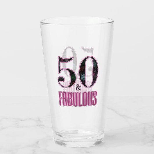 50と素晴らしいピンクブラックタイポグラフィ50誕生日 タンブラーグラス (裏面)