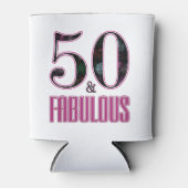 50と素晴らしいピンクブラックタイポグラフィ50誕生日 缶クーラー (正面)