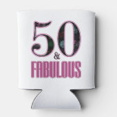 50と素晴らしいピンクブラックタイポグラフィ50誕生日 缶クーラー (裏面)