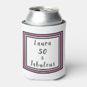 50と素晴らしいピンクブラックレイヤードスクエア 缶クーラー (缶正面)