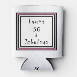 50と素晴らしいピンクブラックレイヤードスクエア 缶クーラー