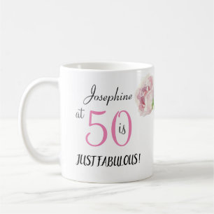 50と素晴らしいピンクブラック50誕生日パーティー コーヒーマグカップ