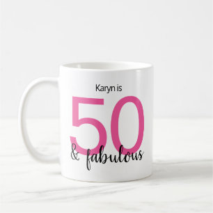 50と素晴らしいピンクブラック50誕生日 コーヒーマグカップ