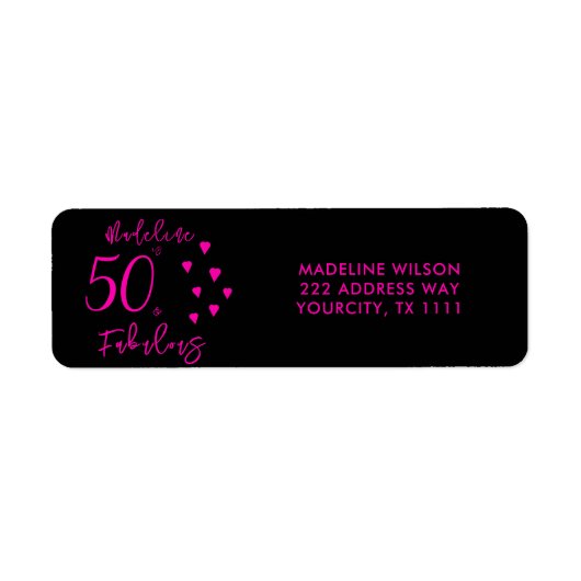 50と素晴らしいピンクブラック ラベル (正面)