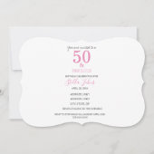 50と素晴らしいピンクマーメイドかわいいカラフル誕生日 招待状 (正面)