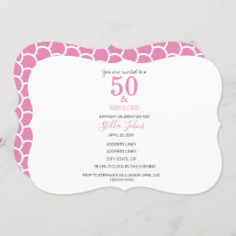 50と素晴らしいピンクマーメイドかわいいカラフル誕生日 招待状