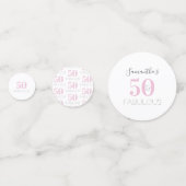 50と素晴らしいピンクモダンの誕生日パーティー コンフェッティ (正面)