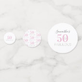 50と素晴らしいピンクモダンの誕生日パーティー コンフェッティ (裏面)