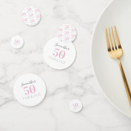 50と素晴らしいピンクモダンの誕生日パーティー コンフェッティ