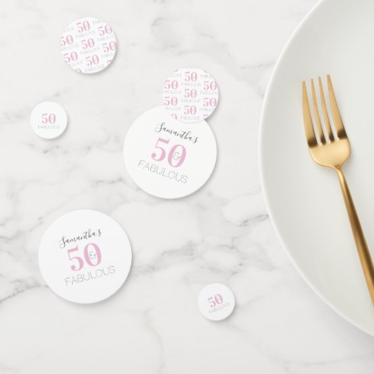 50と素晴らしいピンクモダンの誕生日パーティー コンフェッティ (グループ)