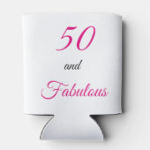 50と素晴らしいピンク鮮やかの誕生日パーティー 缶クーラー (裏面)