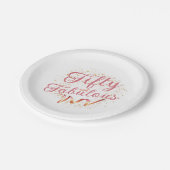 50と素晴らしいピンク、金ゴールドスパークル紙プレート ペーパープレート (アングル)