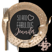 50と素晴らしいフェミニン金ゴールドブスタイリッシュラック赤面 ペーパープレート