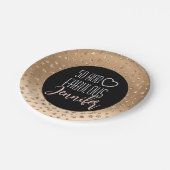 50と素晴らしいフェミニン金ゴールドブスタイリッシュラック赤面 ペーパープレート (アングル)