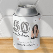 50と素晴らしいフォイルのバルーンスターフォト誕生日 缶クーラー