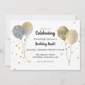 50と素晴らしいフォトグはっきりしたレンド誕生日 招待状 (裏面)