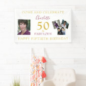 50と素晴らしいフォトコラージュ50th誕生日バナー 横断幕 (インサイチュ)