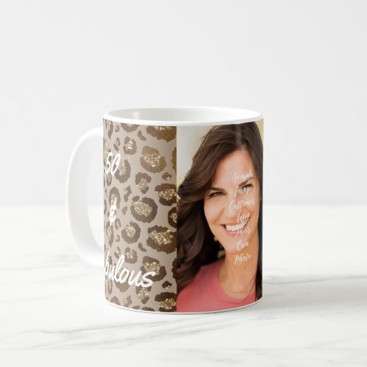 50と素晴らしいフォトチーテプリント コーヒーマグカップ (正面左)