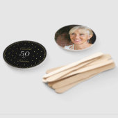 50と素晴らしいフォトブラックと金ゴールド ハンドファン (組立なし)