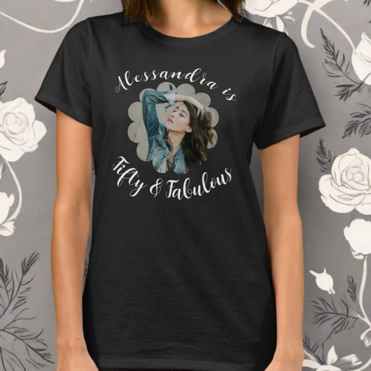 50と素晴らしいフォトモノグラムの書道 Tシャツ