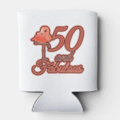 50と素晴らしいフラミンゴテーマ誕生日パーティー 缶クーラー (裏面)