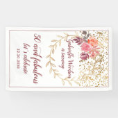 50と素晴らしいフローラピンクマルサラグリッター 横断幕 (横)