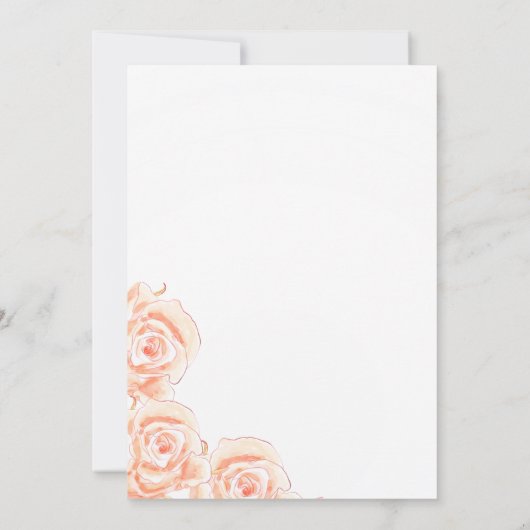 50と素晴らしいフローラピンクローズブラウン縦 招待状 (裏面)