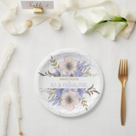 50と素晴らしいフローラ誕生日ワイルドバラカスタム ペーパープレート