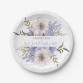 50と素晴らしいフローラ誕生日ワイルドバラカスタム ペーパープレート (正面)