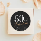 50と素晴らしいブモダンロエレガントック誕生日 ラウンドシール