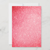 50と素晴らしいブラックとピンクのグリッター誕生日 招待状 (裏面)