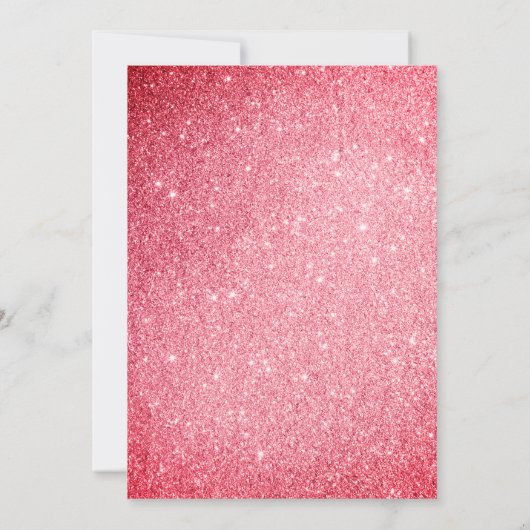 50と素晴らしいブラックとピンクのグリッター誕生日 招待状 (裏面)