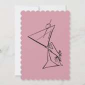 50と素晴らしいブラックとピンクの誕生日招待状 招待状 (裏面)