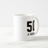 50と素晴らしいブラックとレオパードのプリント コーヒーマグカップ (正面右)