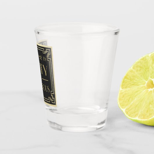 50と素晴らしいブラックと金ゴールドアールデコ誕生日 ショットグラス (右)