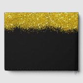 50と素晴らしいブラックと金ゴールドグリッター50誕生日 ゲストブック (裏面)