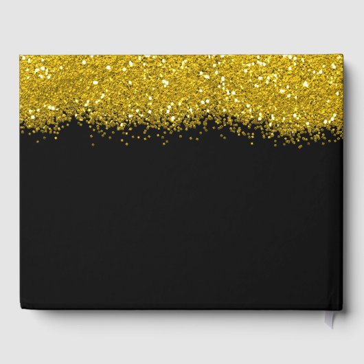 50と素晴らしいブラックと金ゴールドグリッター50誕生日 ゲストブック (裏面)