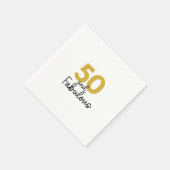 50と素晴らしいブラックと金ゴールド紙ナプキン スタンダードカクテルナプキン (角)